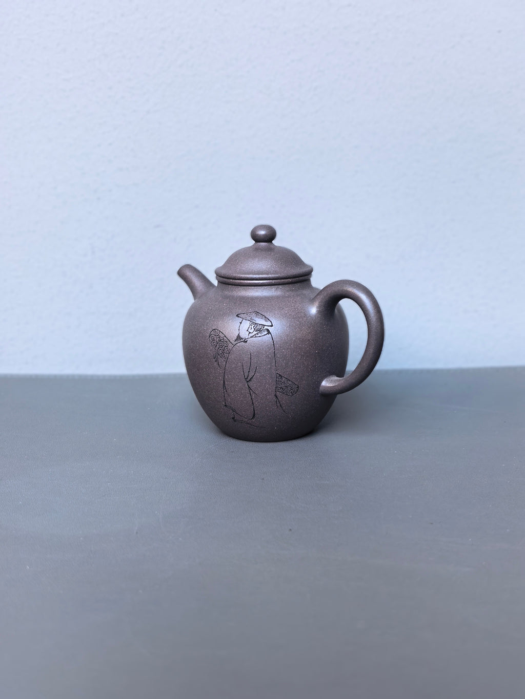 省大师吴培林高徒·工艺师王雅丽制【 橄榄壶 】原矿大水潭天青泥·180cc12