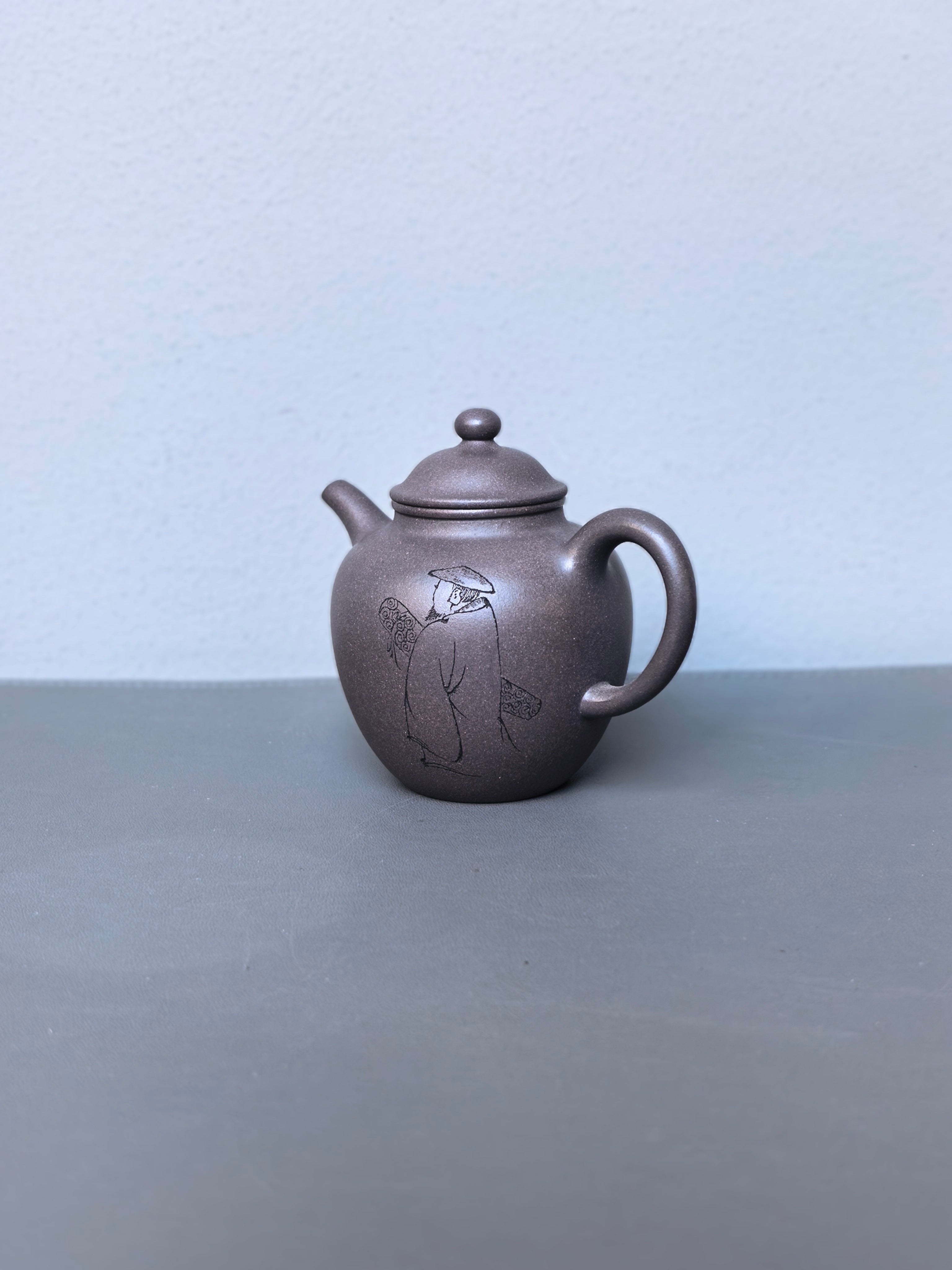 省大师吴培林高徒·工艺师王雅丽制【 橄榄壶 】原矿大水潭天青泥·180cc12