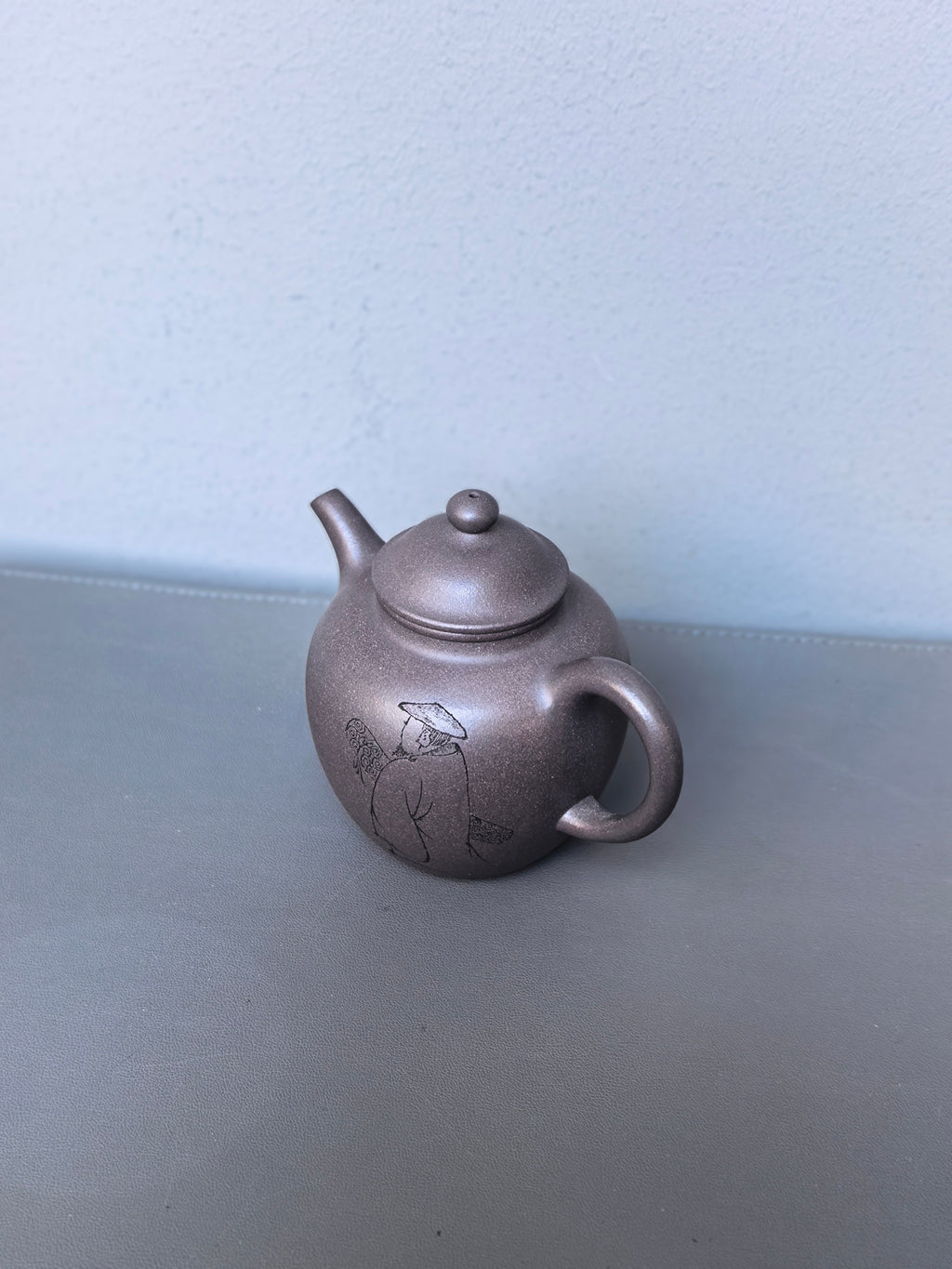 省大师吴培林高徒·工艺师王雅丽制【 橄榄壶 】原矿大水潭天青泥·180cc12