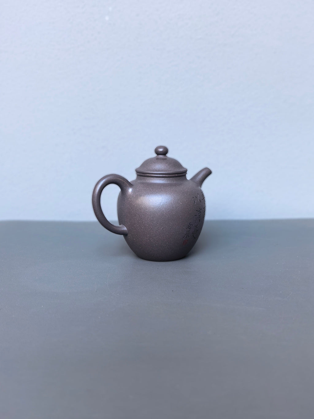 省大师吴培林高徒·工艺师王雅丽制【 橄榄壶 】原矿大水潭天青泥·180cc12