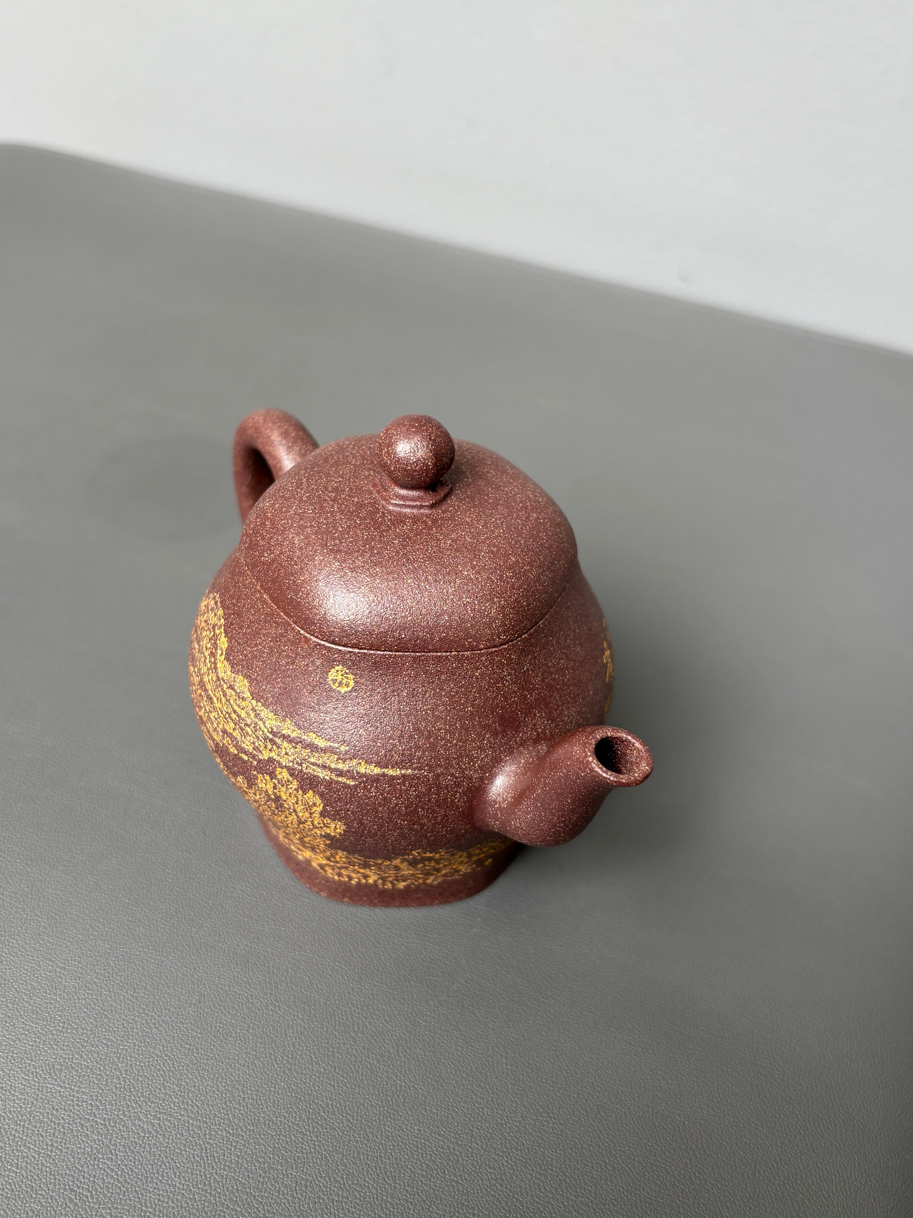 耿浩·方器臻藏&nbsp; 紫砂界80后扛鼎之作·著名方器巨匠臻品《思源壶》原矿极品桂花金砂·190cc