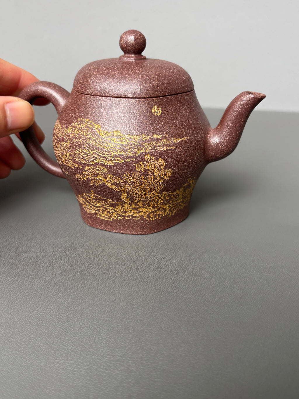 耿浩·方器臻藏&nbsp; 紫砂界80后扛鼎之作·著名方器巨匠臻品《思源壶》原矿极品桂花金砂·190cc
