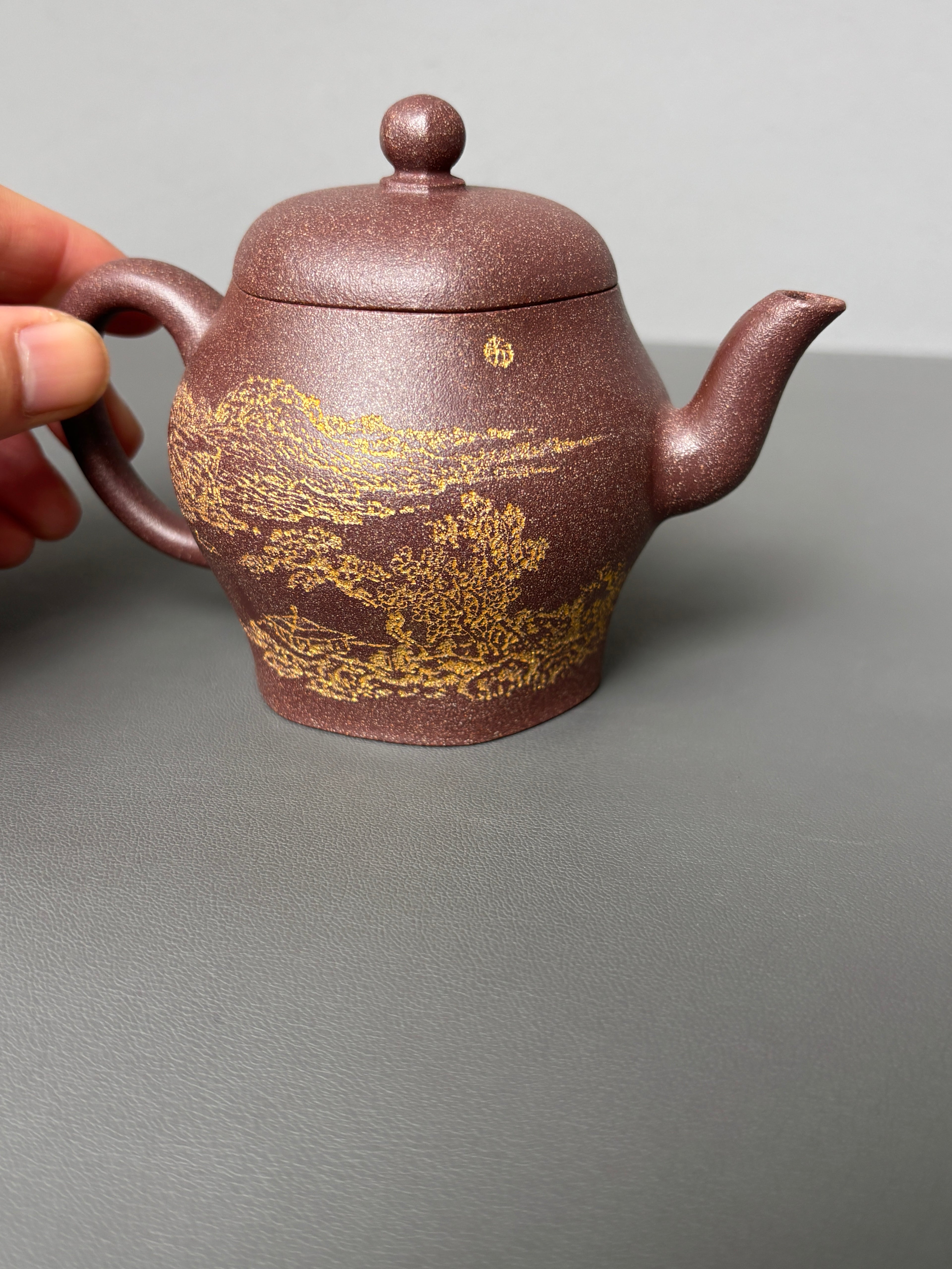 耿浩·方器臻藏&nbsp; 紫砂界80后扛鼎之作·著名方器巨匠臻品《思源壶》原矿极品桂花金砂·190cc