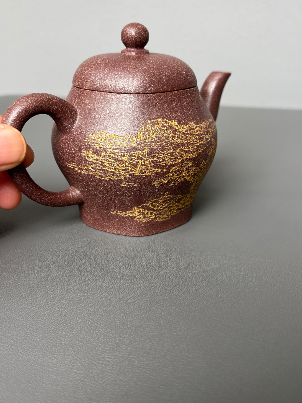 耿浩·方器臻藏&nbsp; 紫砂界80后扛鼎之作·著名方器巨匠臻品《思源壶》原矿极品桂花金砂·190cc