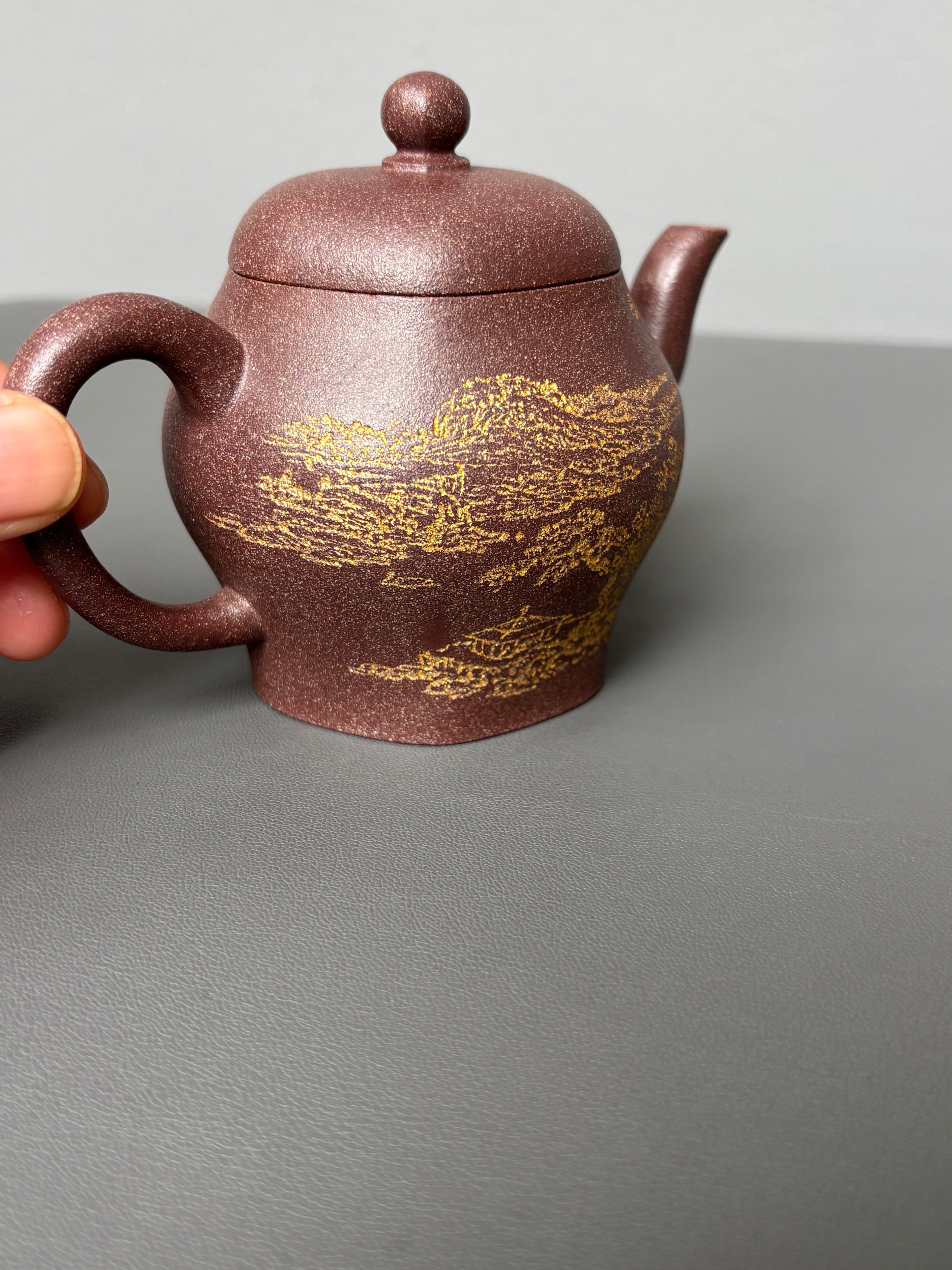 耿浩·方器臻藏&nbsp; 紫砂界80后扛鼎之作·著名方器巨匠臻品《思源壶》原矿极品桂花金砂·190cc