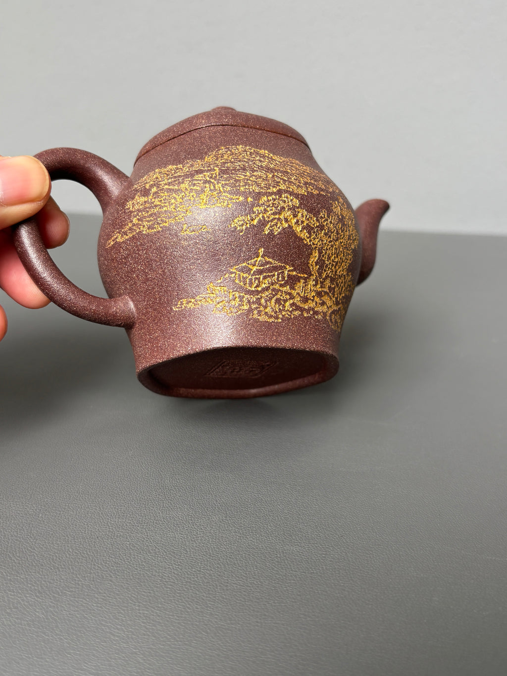 耿浩·方器臻藏&nbsp; 紫砂界80后扛鼎之作·著名方器巨匠臻品《思源壶》原矿极品桂花金砂·190cc