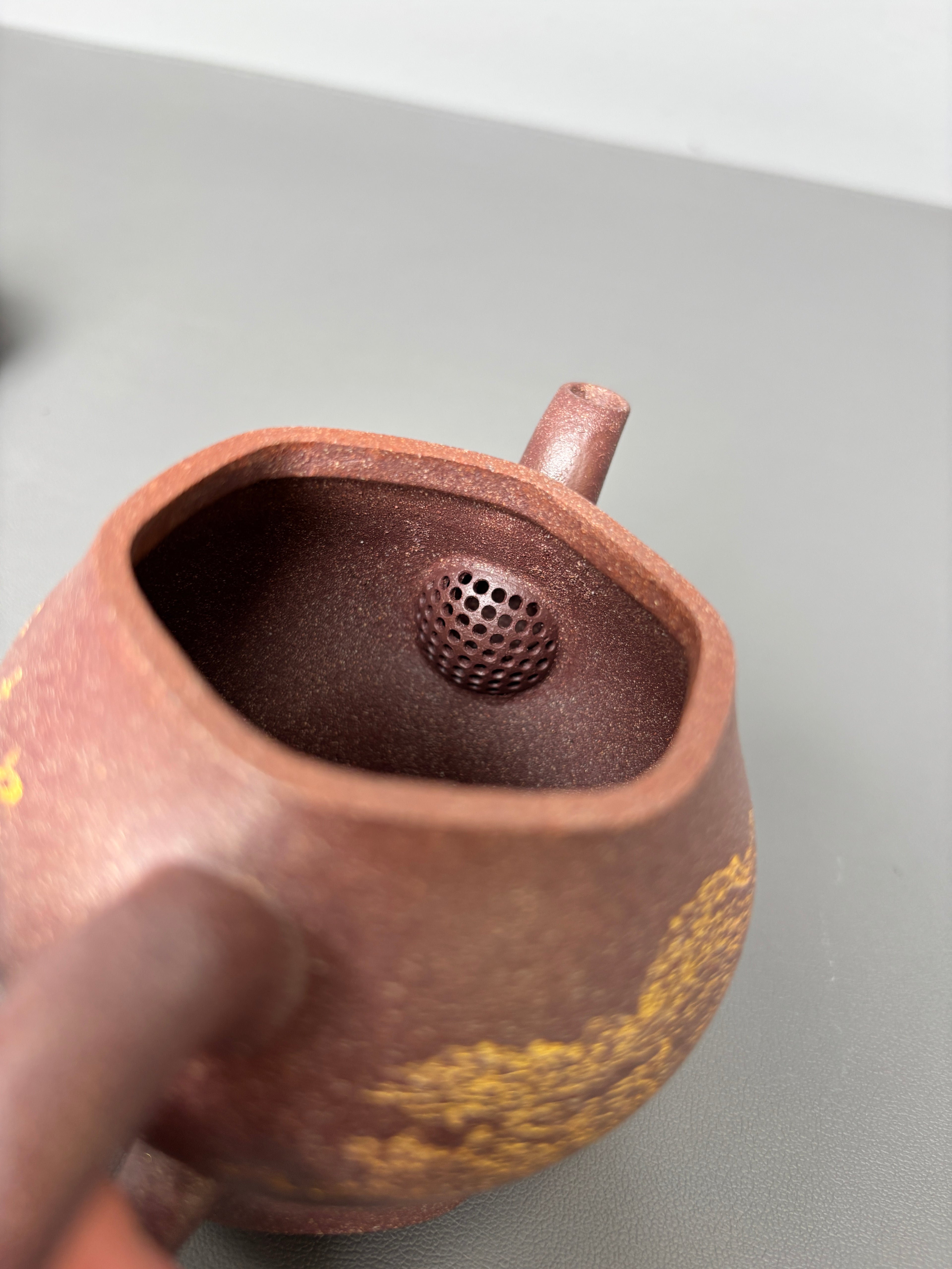 耿浩·方器臻藏&nbsp; 紫砂界80后扛鼎之作·著名方器巨匠臻品《思源壶》原矿极品桂花金砂·190cc