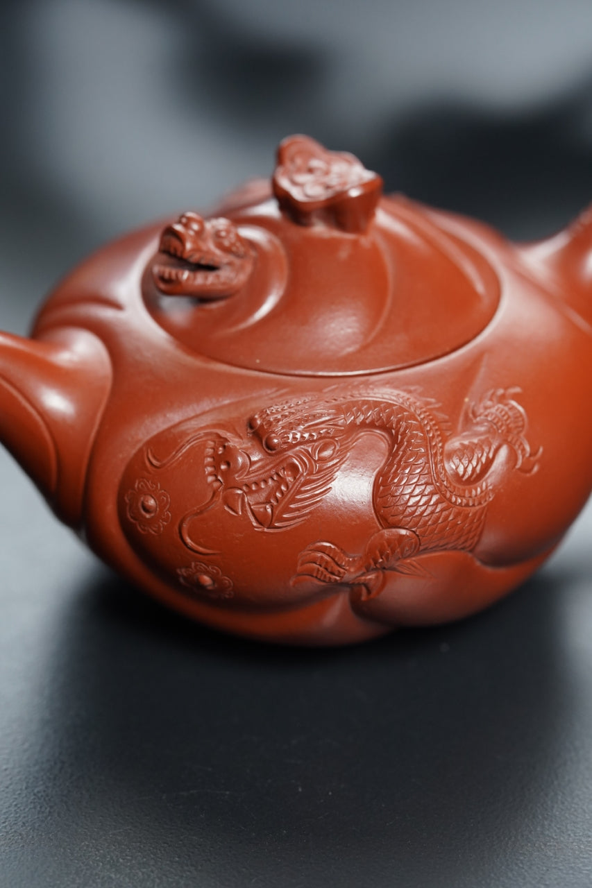储立之大师 | 中国陶瓷艺术终身成就奖获得者重器【鱼化龙壶】原矿优质红泥·220cc