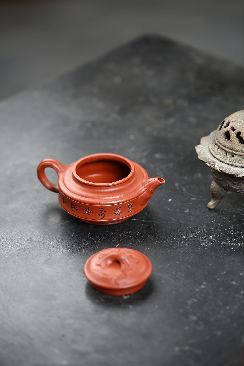 范泽锋嫡传·省大师邱爽紫砂潜力重器【如意竹鼓壶】原矿极品大红袍 220cc