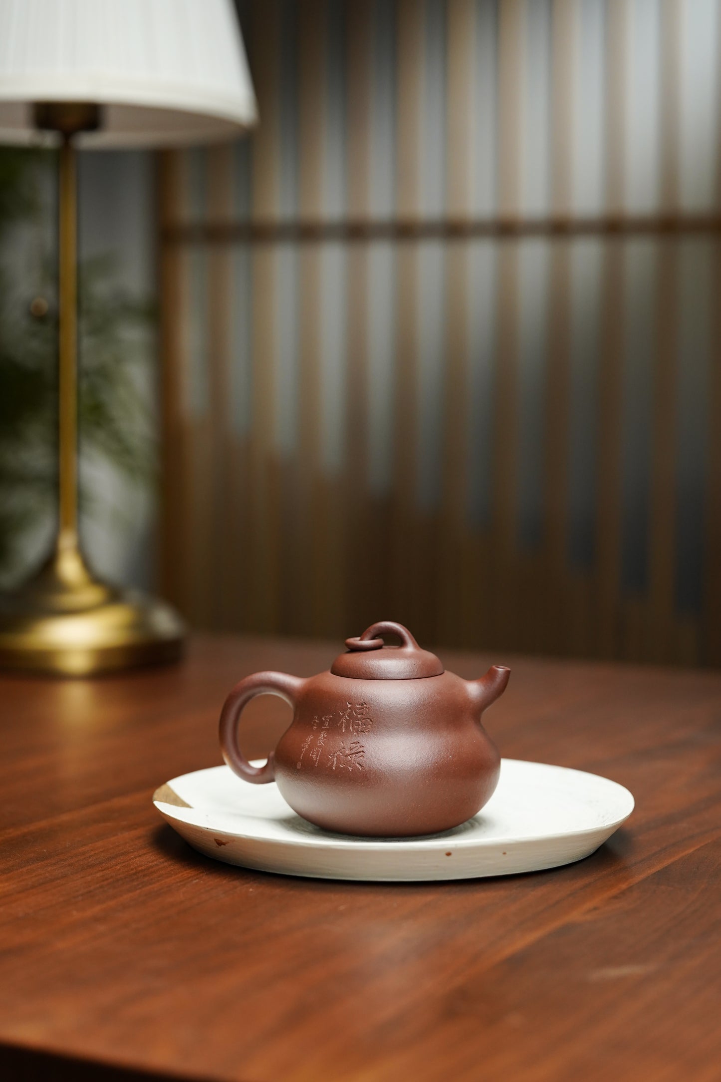 李峰大师 | 紫砂界特色彩刻开创艺术家精刻《葫芦壶》原矿极品底槽清·220cc