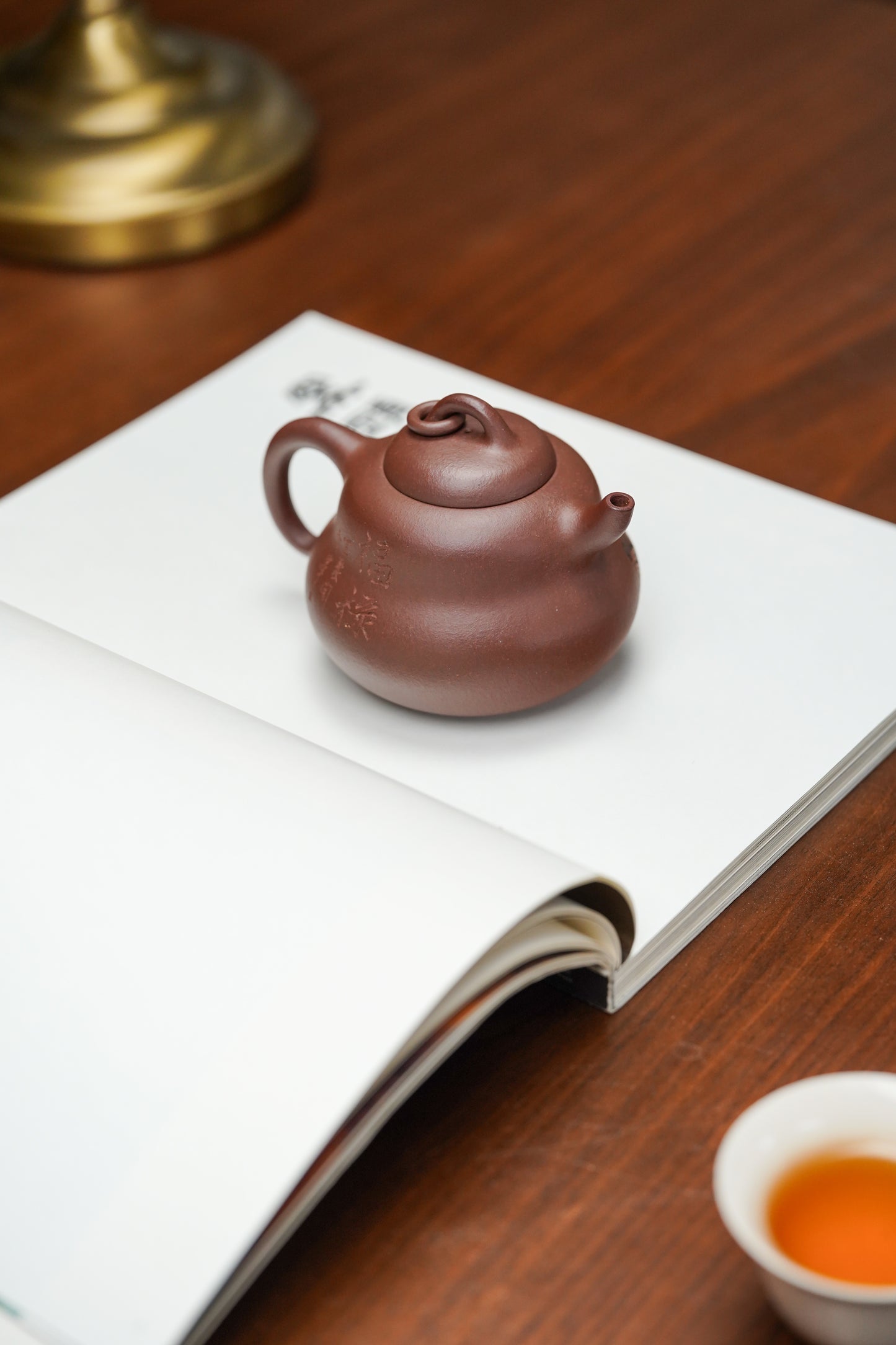 李峰大师 | 紫砂界特色彩刻开创艺术家精刻《葫芦壶》原矿极品底槽清·220cc