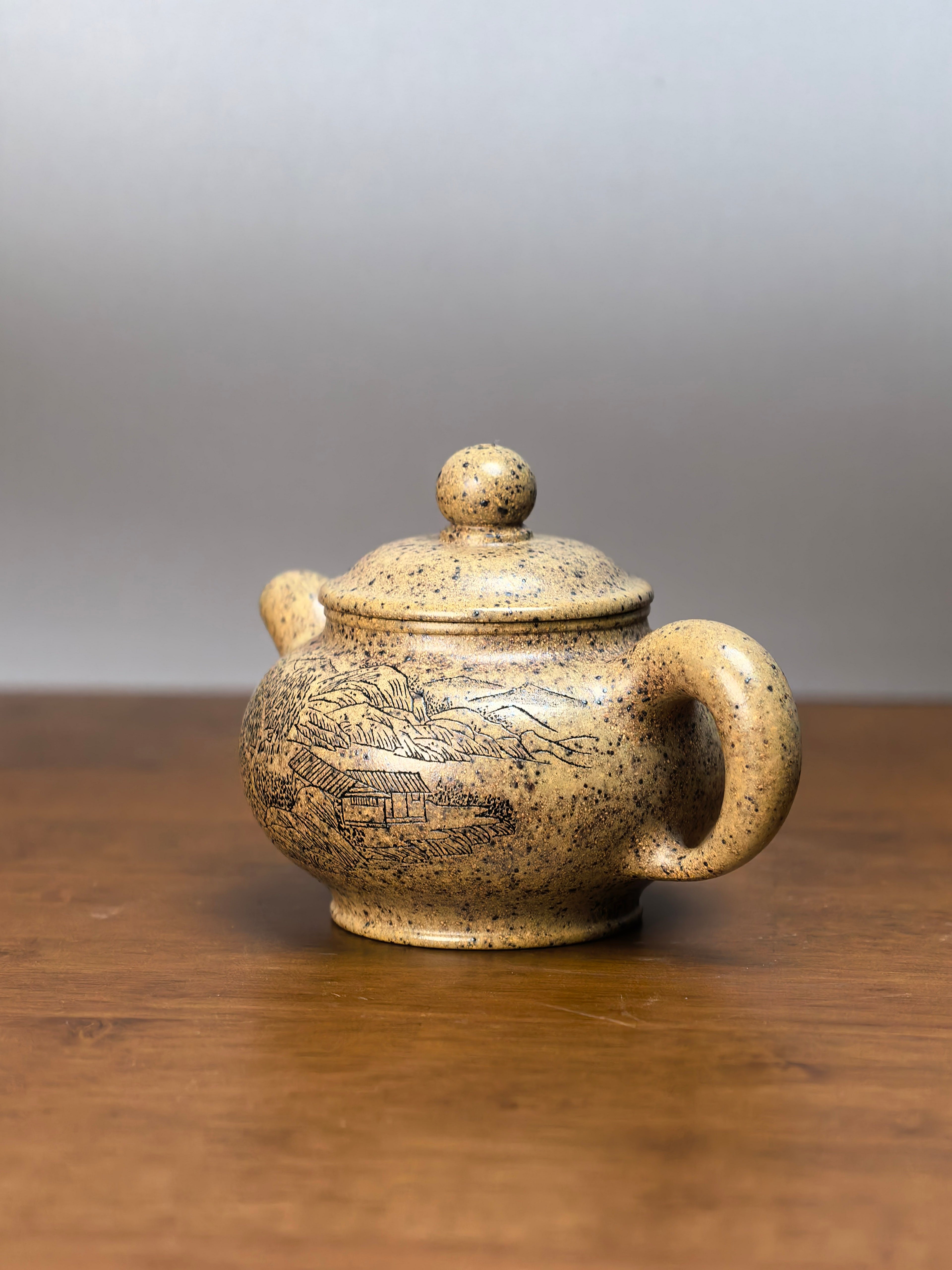范泽锋嫡传·省大师邱爽紫砂潜力重器【道洪掇只壶】原矿优质本山绿泥柴烧·300cc