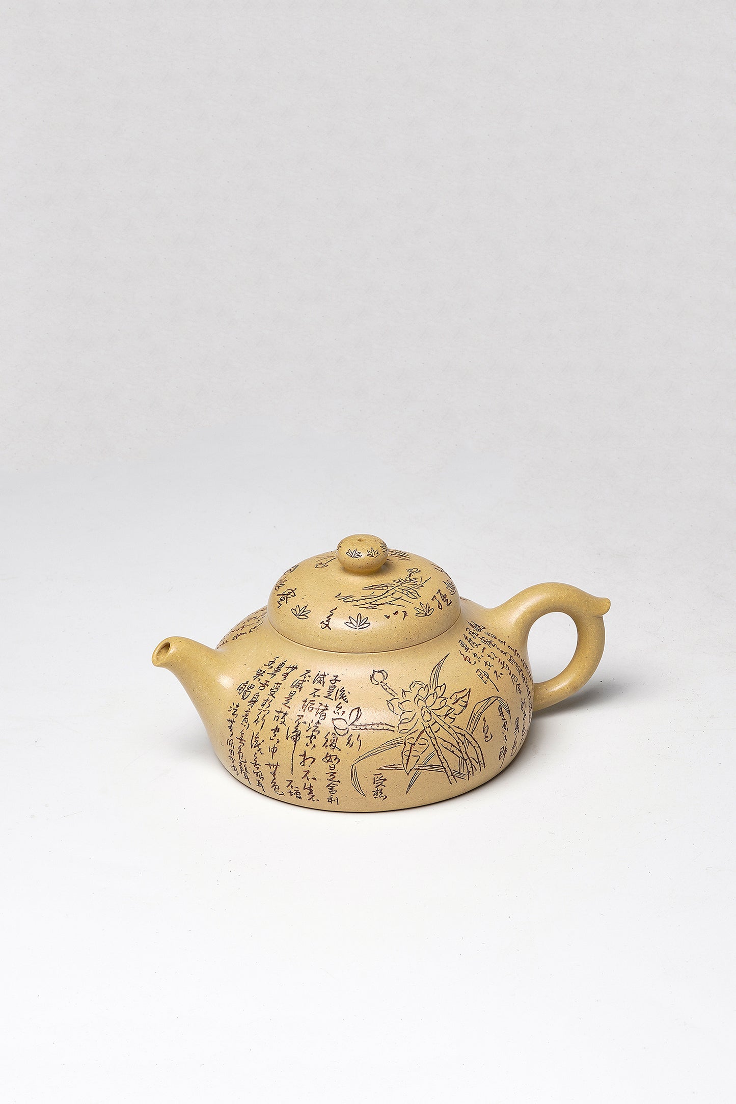 禅意心经·一器传世｜郑求标大师心经至尊藏品·双心经《观山壶》原矿极品本山绿泥·260cc