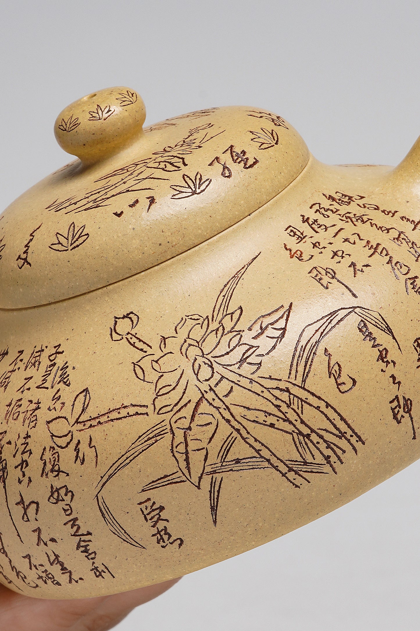 禅意心经·一器传世｜郑求标大师心经至尊藏品·双心经《观山壶》原矿极品本山绿泥·260cc