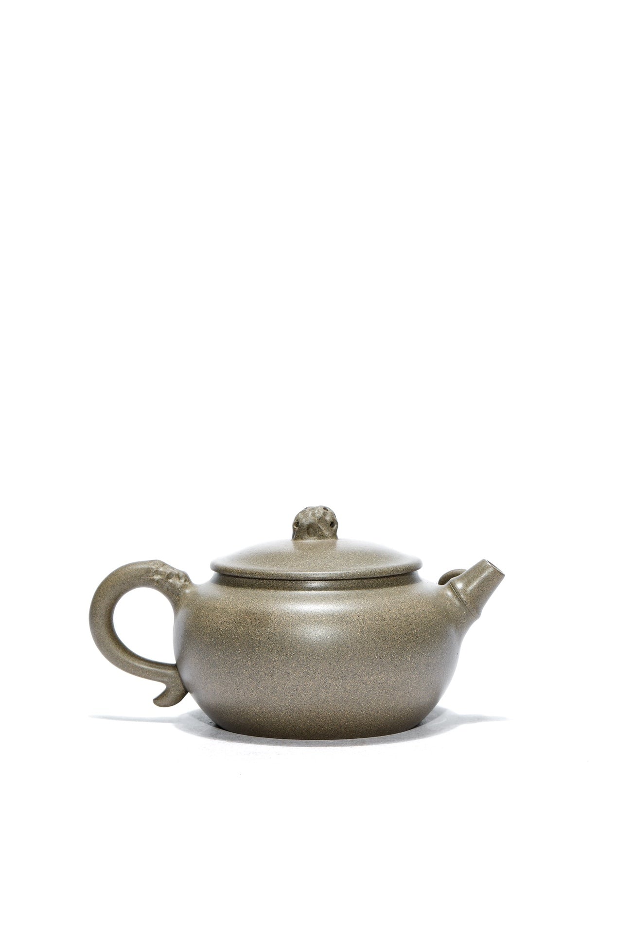 蒋艺华大师·重器传承·紫砂七老花器泰斗蒋蓉·唯一传人佳作【竹石风韵壶】原矿极品蟹壳青段·220cc