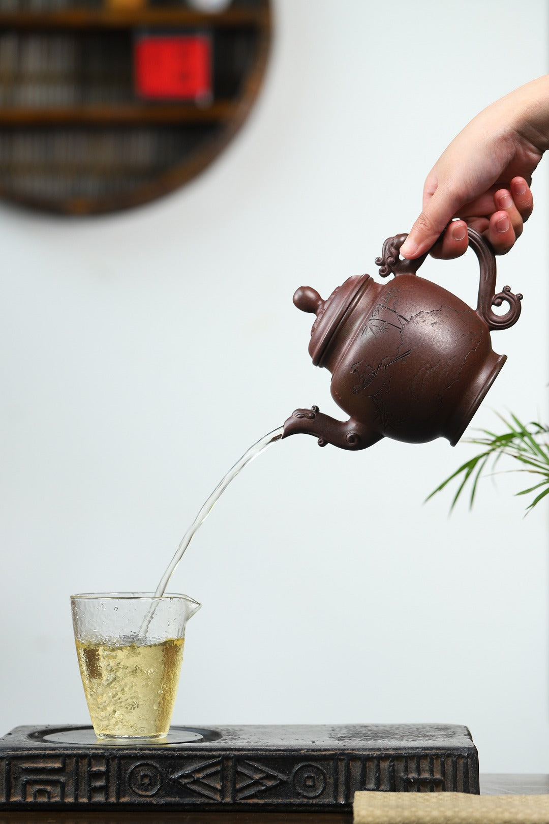 珍藏送礼级紫砂重器｜高级工艺美术师·许时娟 亲制【百鸟朝凤壶】原矿优质紫泥柴烧 560cc