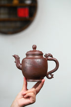 珍藏送礼级紫砂重器｜高级工艺美术师·许时娟 亲制【百鸟朝凤壶】原矿优质紫泥柴烧 560cc