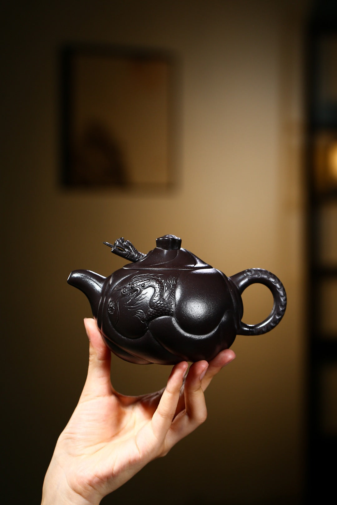 珍藏送礼级紫砂重器｜高级工艺美术师·许时娟 亲制【鱼化龙壶】原矿优质石黄料 400cc