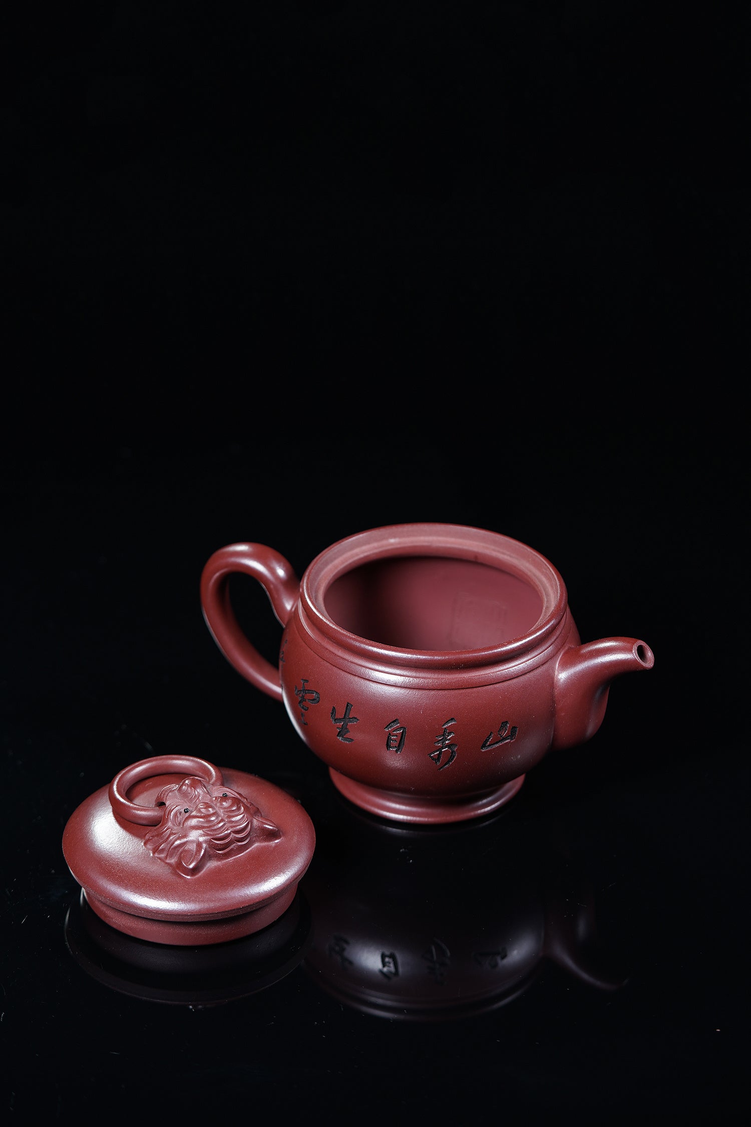 储立之大师 | 中国陶瓷艺术终身成就奖获得者重器【壶首衔环汉瓦壶】原矿极品龙血砂 220cc