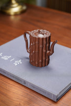 蒋艺华大师·重器传承·紫砂七老花器泰斗蒋蓉·唯一传人佳作【节节高升壶】原矿极品老紫泥·220cc