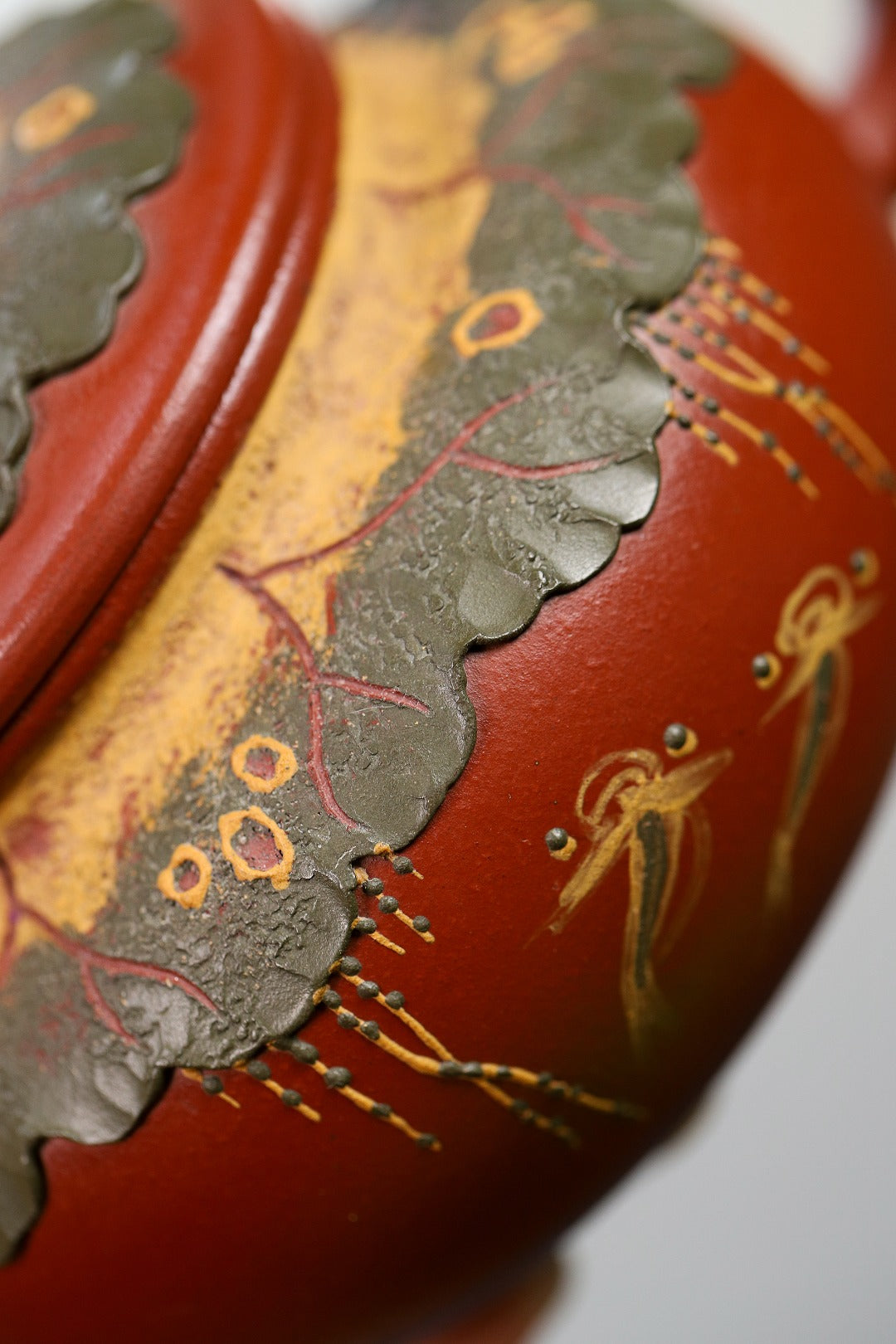 珍藏送礼级紫砂重器｜高级工艺美术师·许时娟 亲制【仿古套组壶】极品红清水泥·320cc