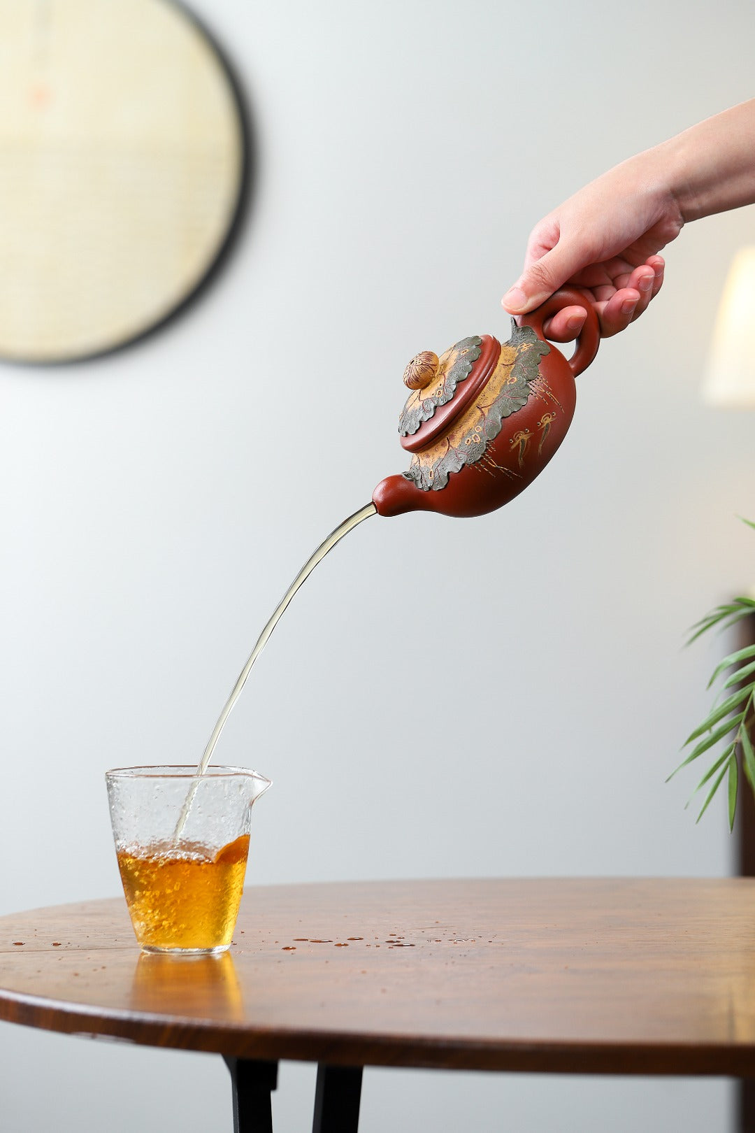 珍藏送礼级紫砂重器｜高级工艺美术师·许时娟 亲制【仿古套组壶】极品红清水泥·320cc