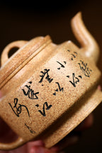 珍藏送礼级紫砂重器｜高级工艺美术师·许时娟 亲制【风韵壶】原矿冷月金砂 220cc