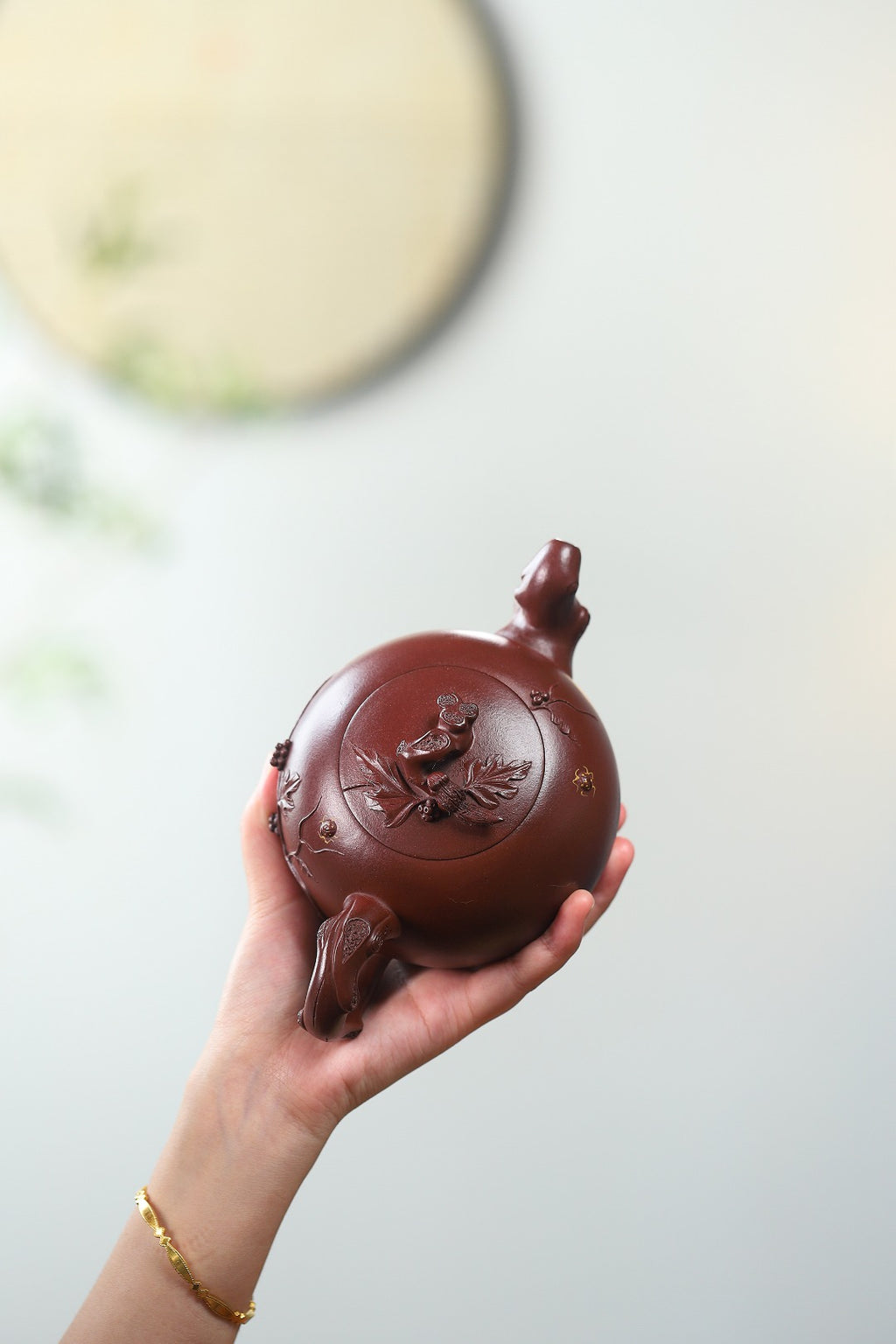 珍藏送礼级紫砂重器｜高级工艺美术师·许时娟 亲制【松鼠葡萄壶】原矿优质老紫泥· 520cc