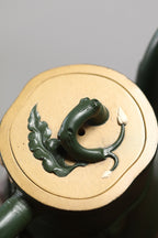 蒋艺华大师·重器传承·紫砂七老花器泰斗蒋蓉·唯一传人佳作【玉兰套组壶】原矿极品本山绿泥·420cc