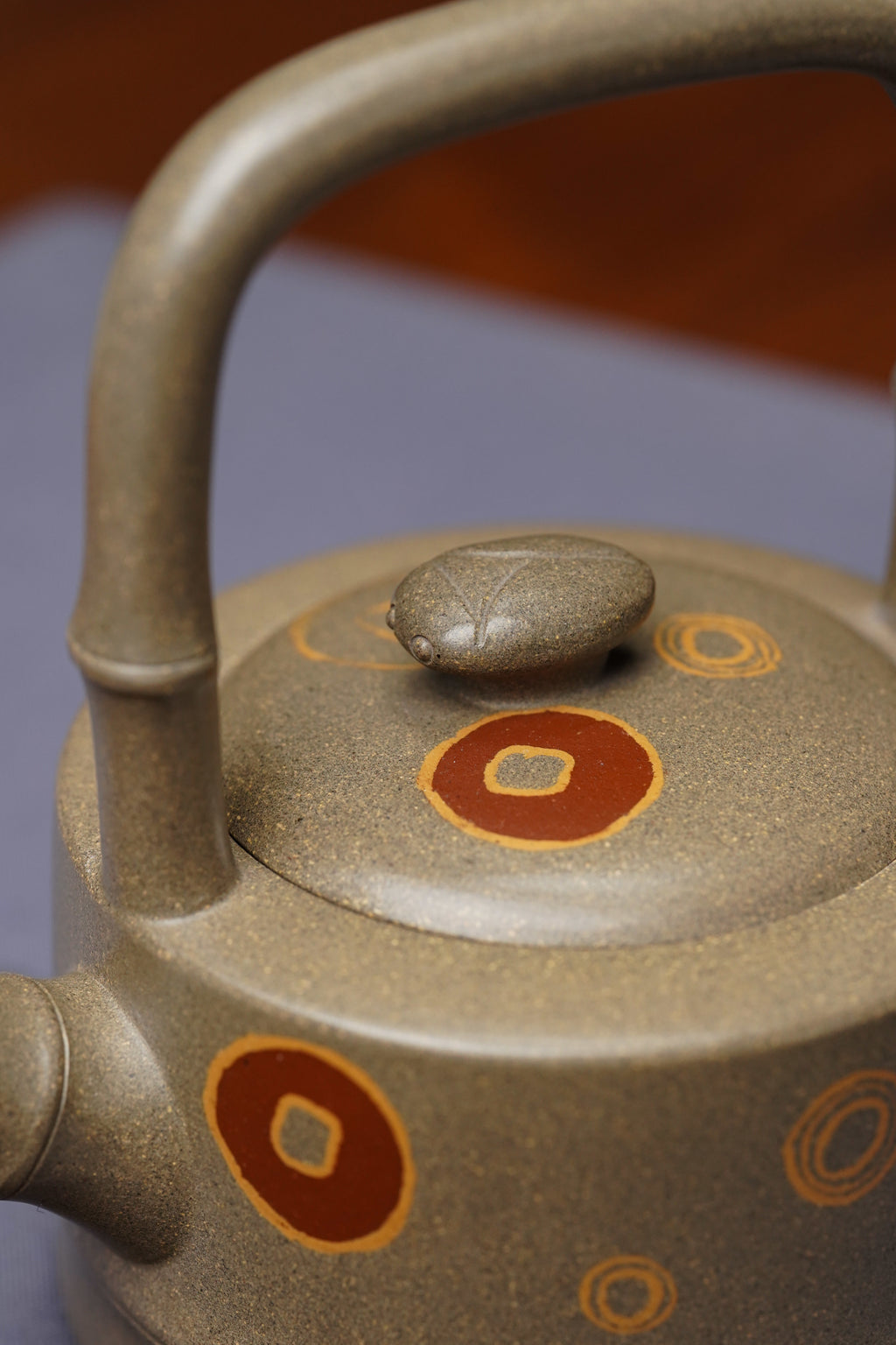 范泽锋高徒·省大师邱爽紫砂潜力重器【节节高升提梁壶】原矿优质蟹壳青段泥·180cc