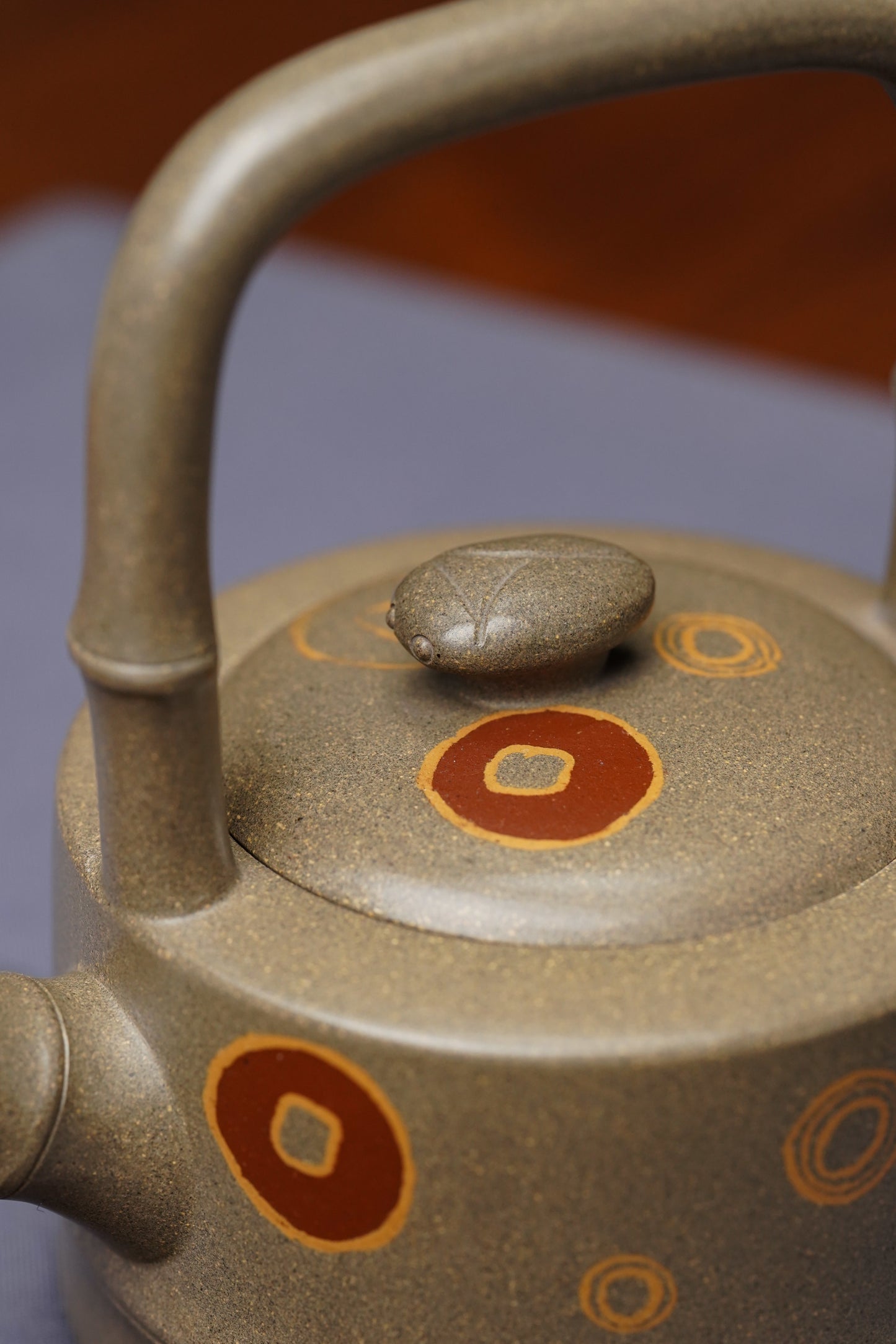 范泽锋高徒·省大师邱爽紫砂潜力重器【节节高升提梁壶】原矿优质蟹壳青段泥·180cc