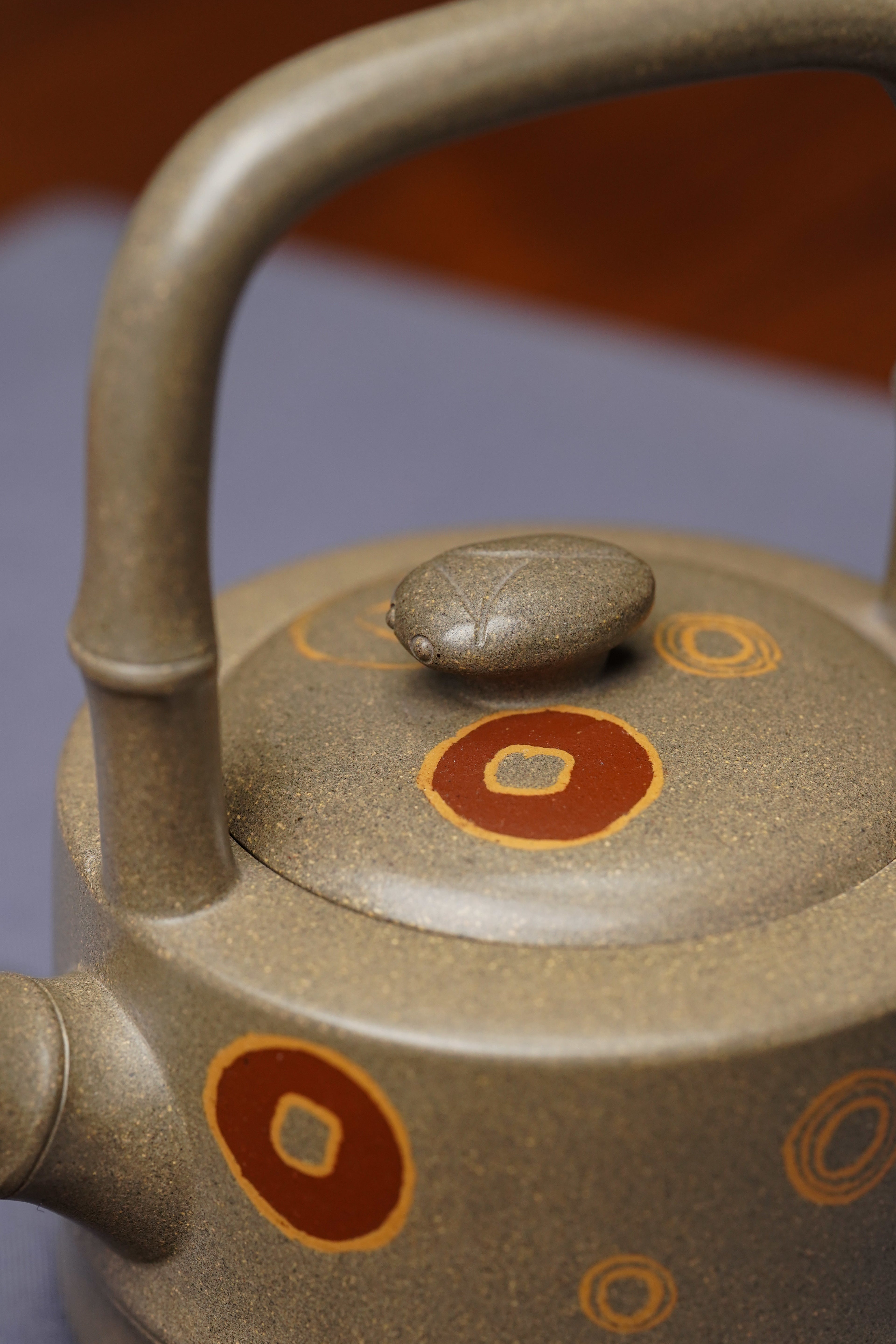 范泽锋高徒·省大师邱爽紫砂潜力重器【节节高升提梁壶】原矿优质蟹壳青段泥·180cc