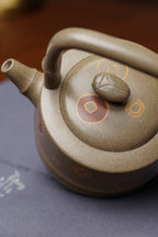 范泽锋高徒·省大师邱爽紫砂潜力重器【节节高升提梁壶】原矿优质蟹壳青段泥·180cc