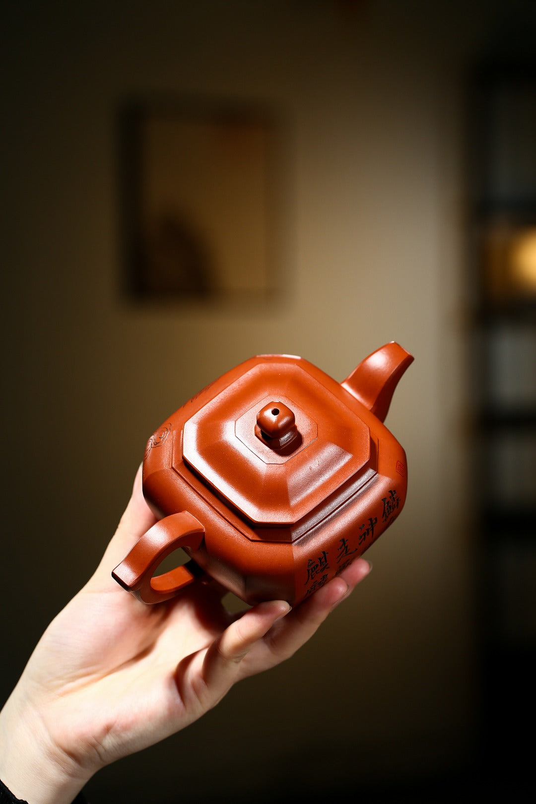 珍藏送礼级紫砂重器｜高级工艺美术师·许时娟 亲制【泽福八方壶】原矿优质红清水 340cc