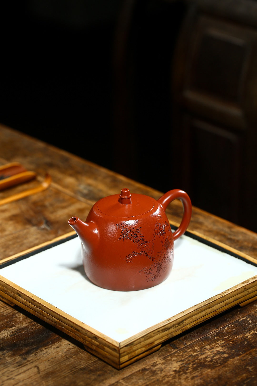 珍藏送礼级紫砂重器｜高级工艺美术师·许时娟 亲制【汉铎壶】原矿优质皱皮朱泥· 270cc