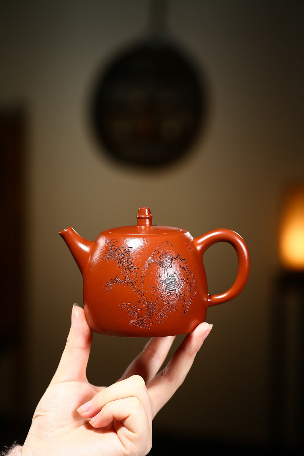 珍藏送礼级紫砂重器｜高级工艺美术师·许时娟 亲制【汉铎壶】原矿优质皱皮朱泥· 270cc