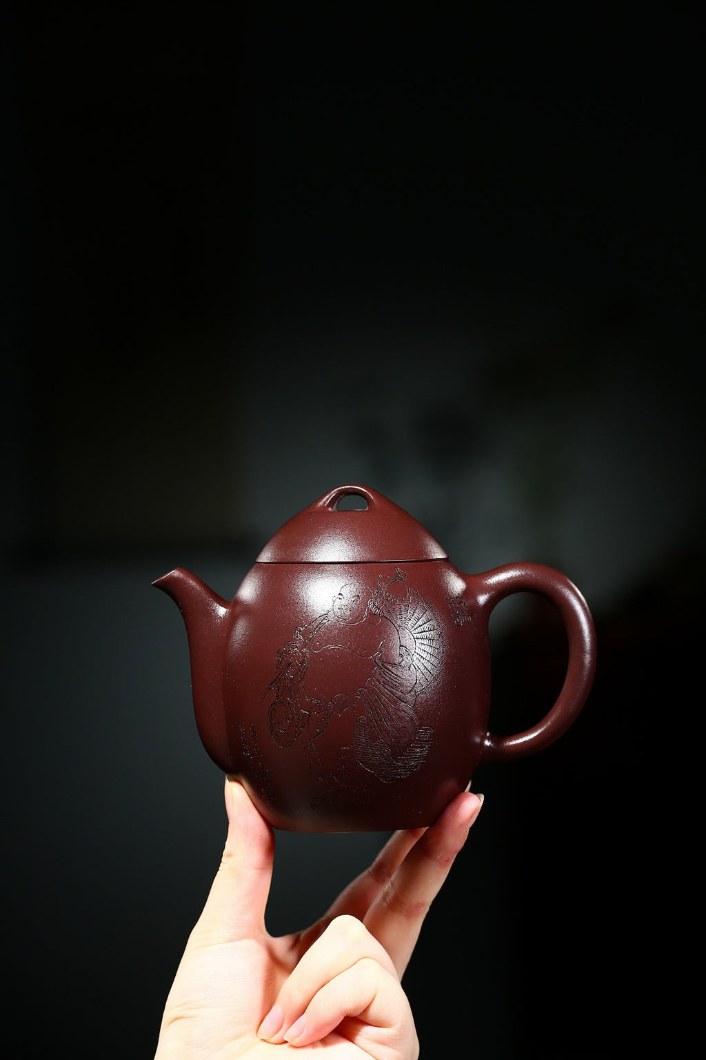 珍藏送礼级紫砂重器｜高级工艺美术师·许时娟 亲制【乐道壶】原矿优质老紫泥 360cc