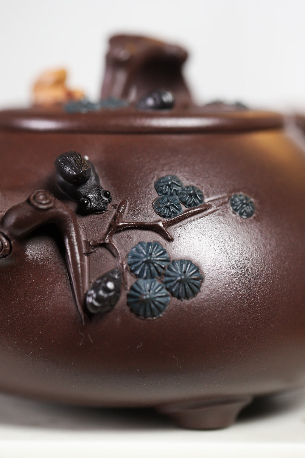 珍藏送礼级紫砂重器｜高级工艺美术师·许时娟 亲制【松趣石瓢壶】原矿优质老紫泥 370cc