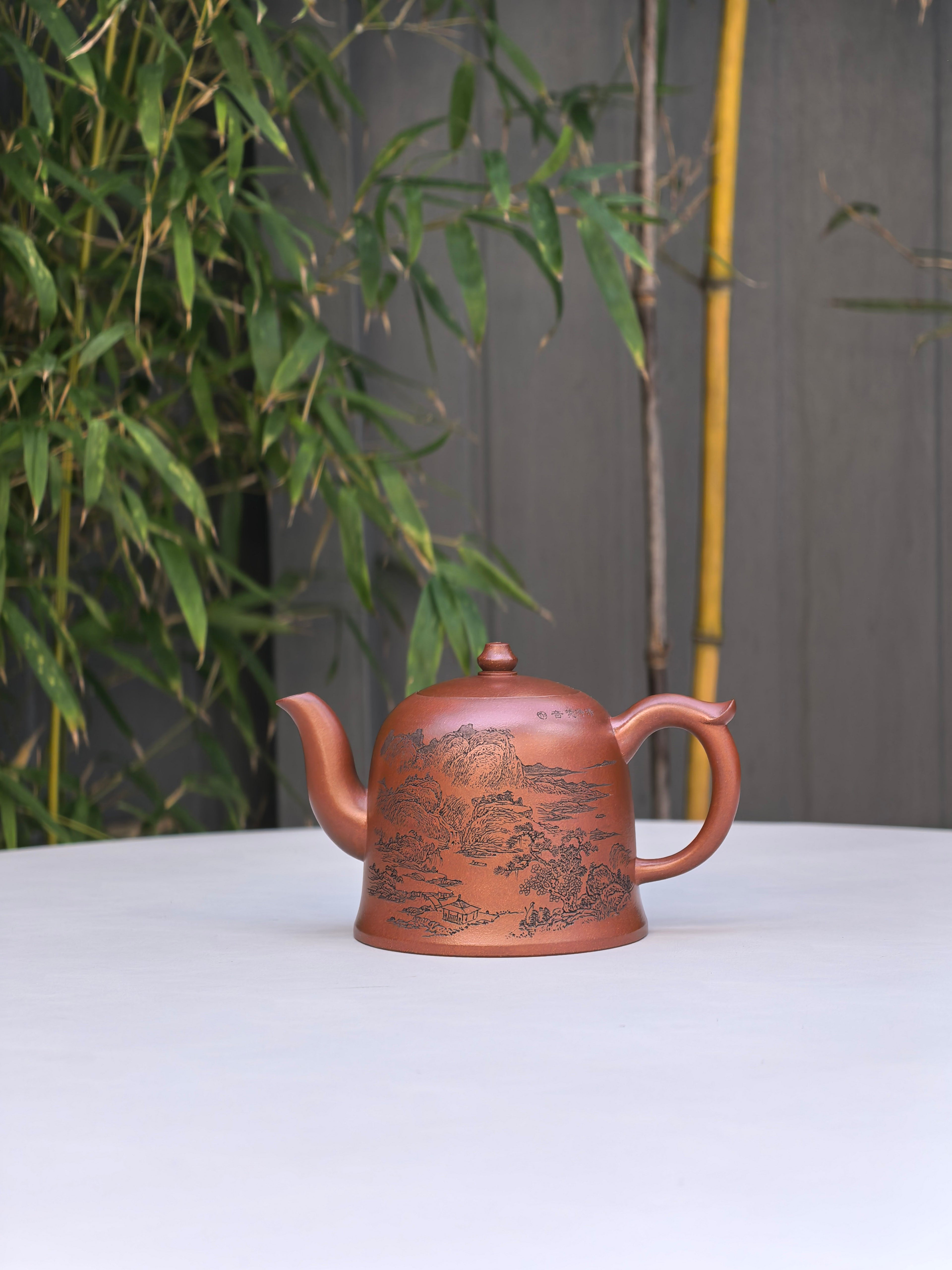 新品❤️实拍，宏林山水·冠绝紫砂｜陈宏林大师传世巅峰臻品【观心承福壶】原矿极品底槽清·480cc