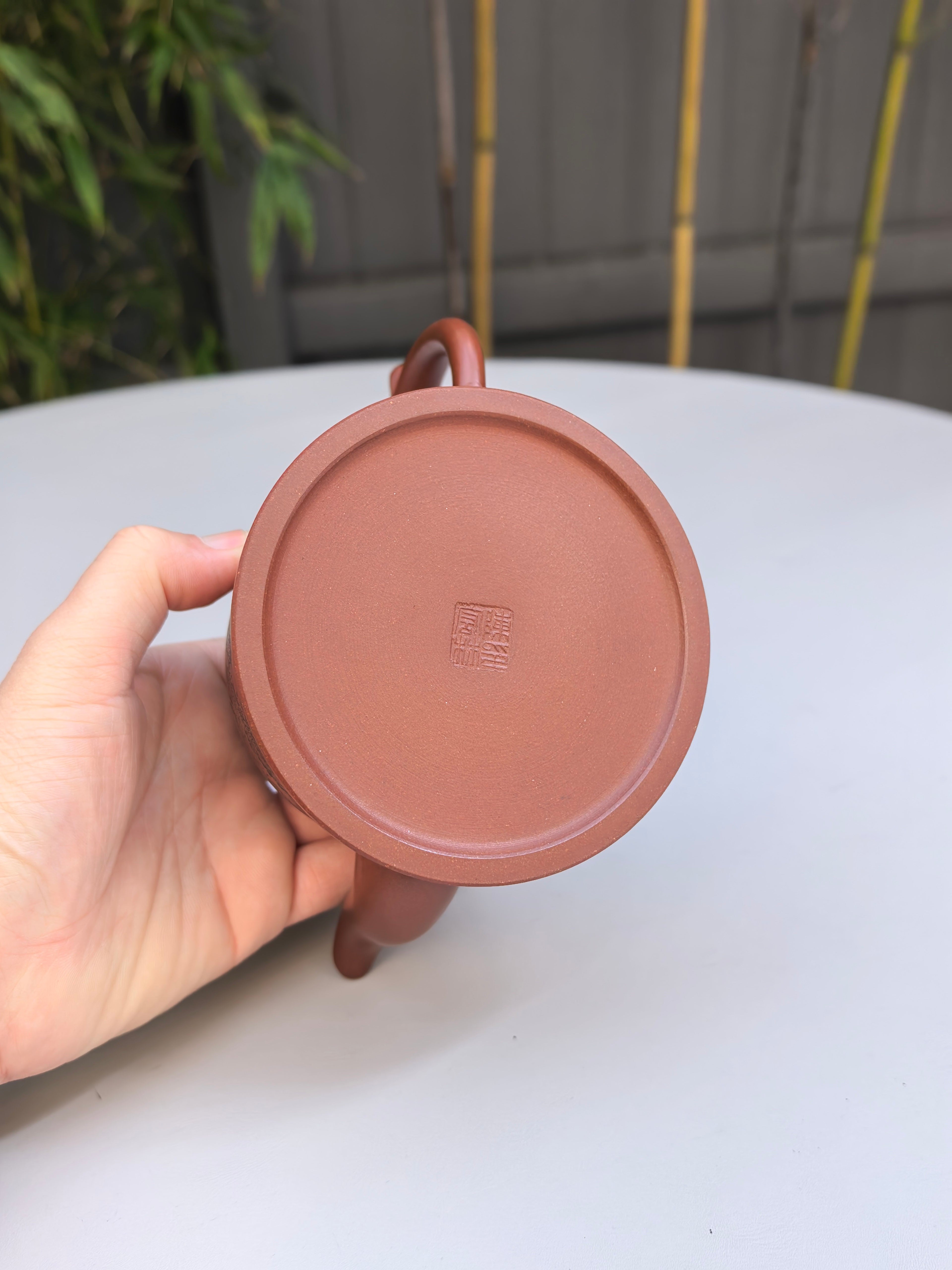 新品❤️实拍，宏林山水·冠绝紫砂｜陈宏林大师传世巅峰臻品【观心承福壶】原矿极品底槽清·480cc