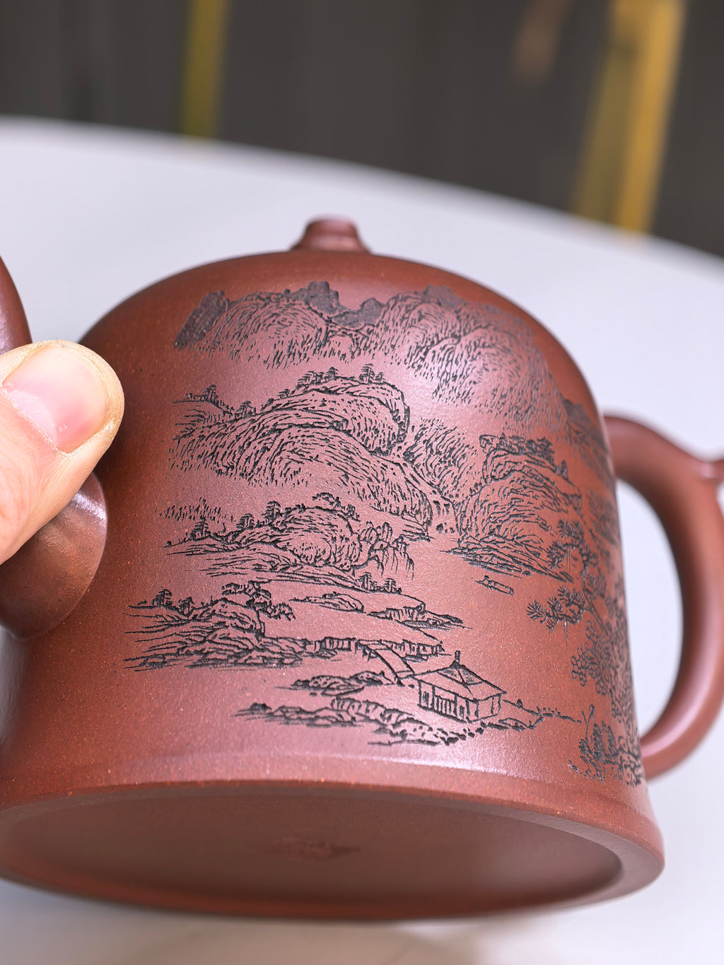 新品❤️实拍，宏林山水·冠绝紫砂｜陈宏林大师传世巅峰臻品【观心承福壶】原矿极品底槽清·480cc