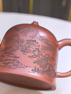 新品❤️实拍，宏林山水·冠绝紫砂｜陈宏林大师传世巅峰臻品【观心承福壶】原矿极品底槽清·480cc