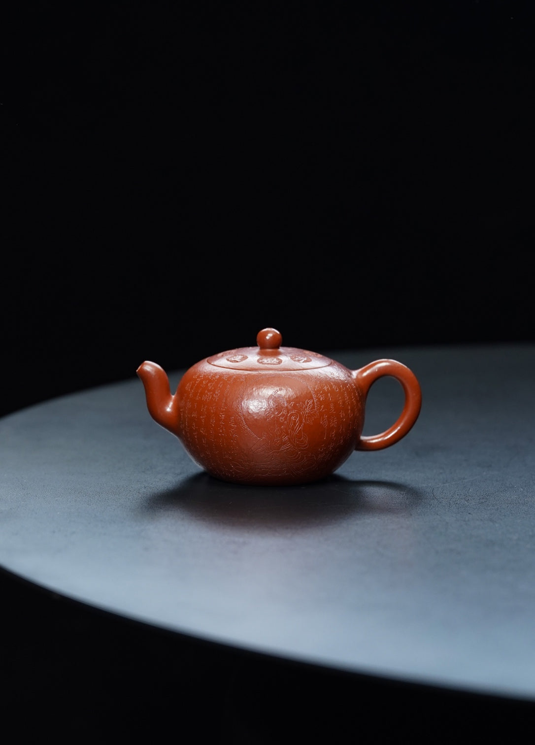 禅意心经·一器传世｜郑求标大师心经至尊藏品·双心经《一粒珠壶》原矿极品粗砂朱泥·200cc