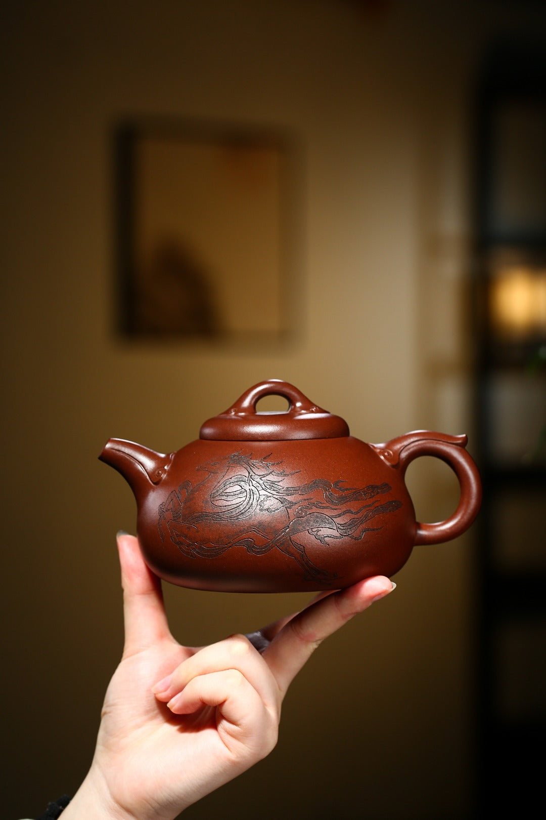 珍藏送礼级紫砂重器｜高级工艺美术师·许时娟 亲制【东瓢壶】原矿极品老紫泥 520cc