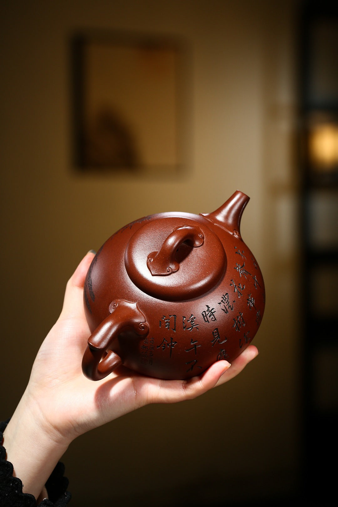 珍藏送礼级紫砂重器｜高级工艺美术师·许时娟 亲制【东瓢壶】原矿极品老紫泥 520cc - ZishaTeapotChina