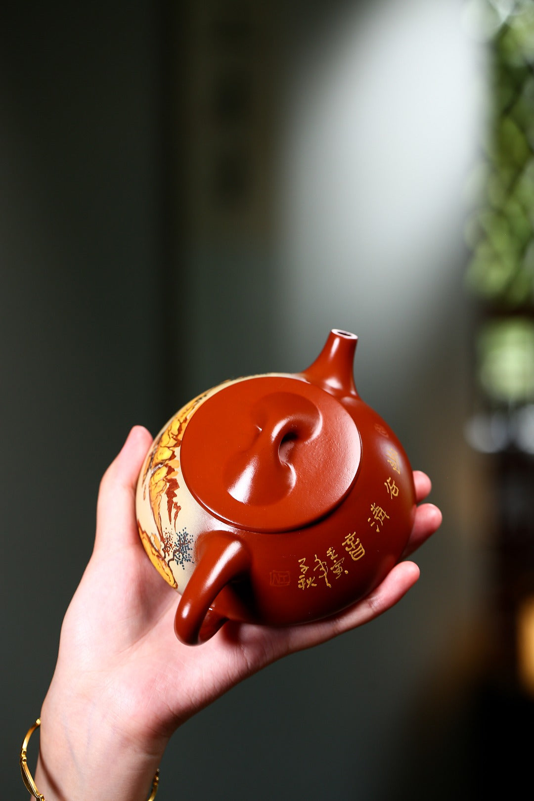 珍藏送礼级紫砂重器｜高级工艺美术师·许时娟 亲制【溪山石瓢壶】原矿优质大红袍 280cc