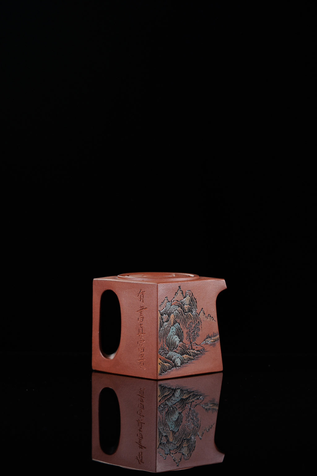 江山入壶·彩刻之巅李峰大师恭王府馆藏臻品《阳羡四方壶》原矿极品底槽清·350cc