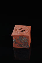 江山入壶·彩刻之巅李峰大师恭王府馆藏臻品《阳羡四方壶》原矿极品底槽清·350cc