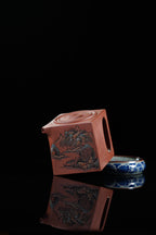 江山入壶·彩刻之巅李峰大师恭王府馆藏臻品《阳羡四方壶》原矿极品底槽清·350cc