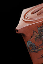 江山入壶·彩刻之巅李峰大师恭王府馆藏臻品《阳羡四方壶》原矿极品底槽清·350cc